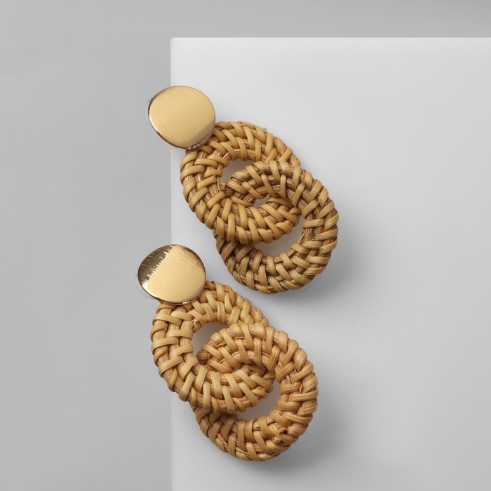 Серьги «Ваканда» стиль, сплетение, цвет бежевый Серьги «Ваканда» стиль, сплетение, цвет бежевый