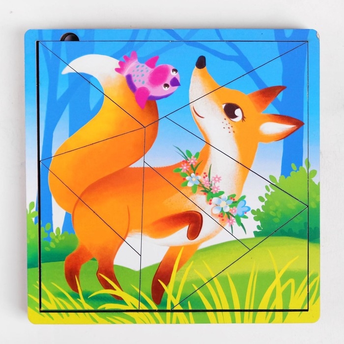 Пазл разрезной «Лесные животные», 3 картинки в раме Пазл разрезной «Лесные животные», 3 картинки в раме