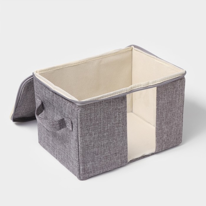 Кофр для хранения вещей LaDо́m «Грэй», 30×21×20 см, цвет серый Кофр для хранения вещей LaDо́m «Грэй», 30×21×20 см, цвет серый