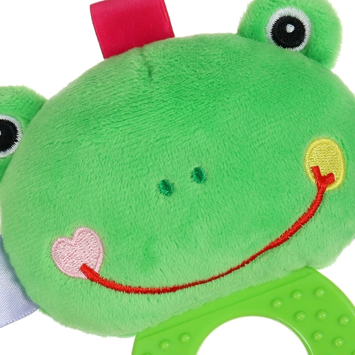 Погремушка мягкая с прорезывателем «Лягушонок», Крошка Я Погремушка мягкая с прорезывателем «Лягушонок», Крошка Я