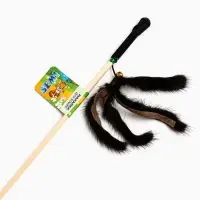 Дразнилка - удочка &laquo;Норковая пальма&raquo;, на деревянной палочке