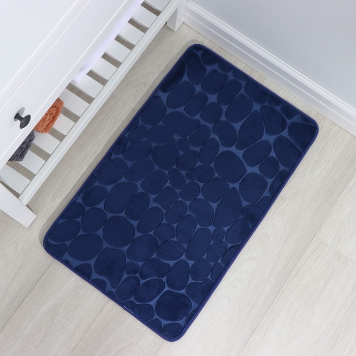 Коврик для ванной и туалета SAVANNA Memory foam, 50×80 см, цвет синий Коврик для ванной и туалета SAVANNA Memory foam, 50×80 см, цвет синий