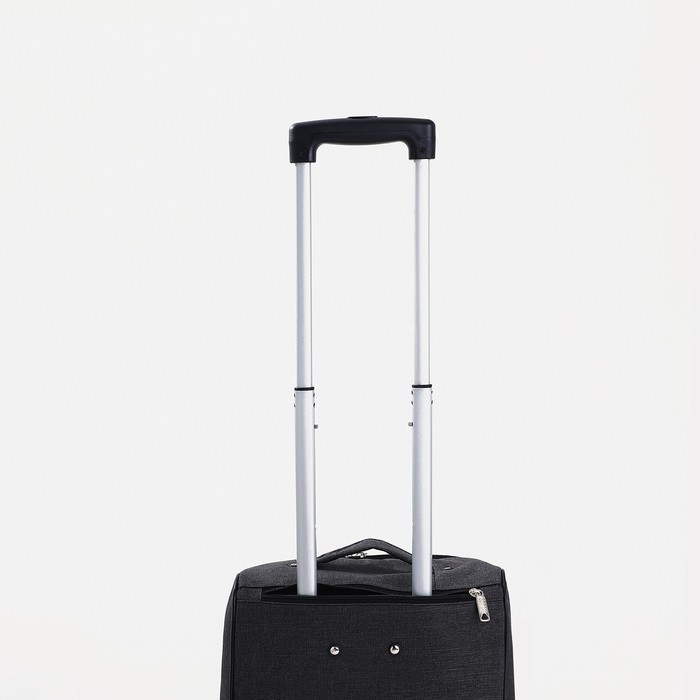 Чемодан малый 36 л (S), «Фабрика КАРТЕКС», отдел на молнии, наружный карман, 2 колеса, цвет тёмно-серый Чемодан малый 36 л (S), «Фабрика КАРТЕКС», отдел на молнии, наружный карман, 2 колеса, цвет тёмно-серый