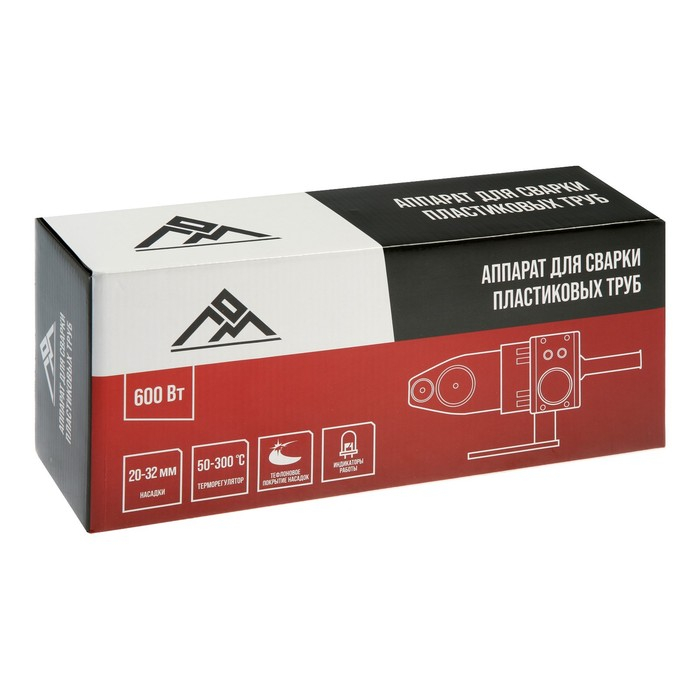 Аппарат для сварки пластиковых труб ЛОМ, 600 Вт, комплект насадок 20 - 32 мм, 50 - 300° Аппарат для сварки пластиковых труб ЛОМ, 600 Вт, комплект насадок 20 - 32 мм, 50 - 300°