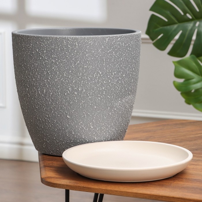 Горшок цветочный Горшок цветочный "Саванна серый бутон №7", 13 л