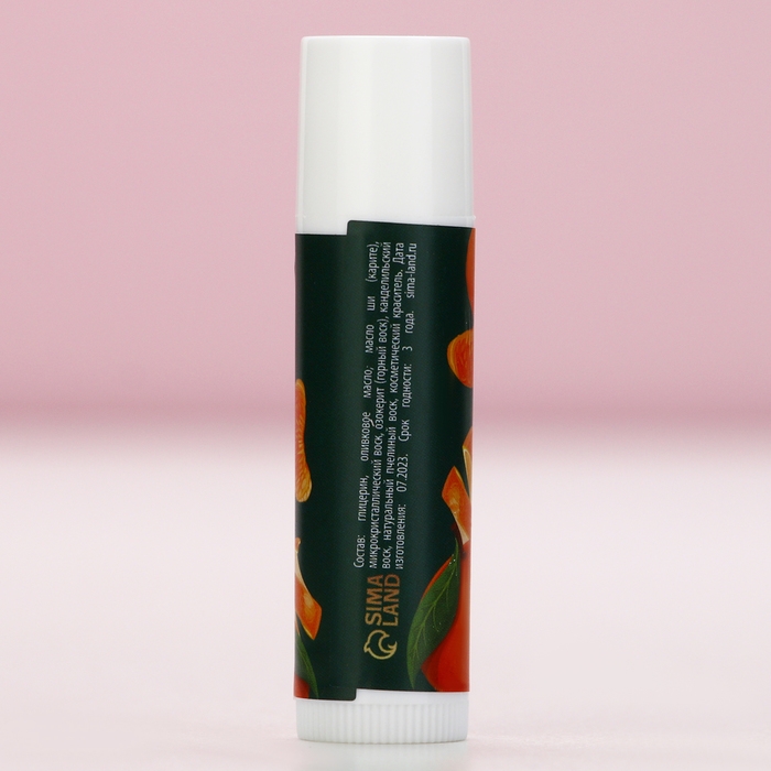 Бальзам для губ, 10 г, аромат мандарина, Новый Год Бальзам для губ, 10 г, аромат мандарина, Новый Год