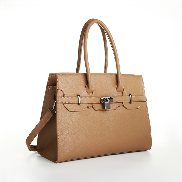 Сумка женская тоут, на молнии, цвет песочный