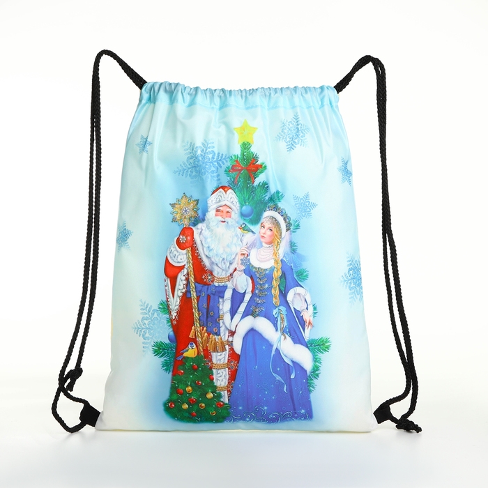 Новый год 2025. Новогодний мешок для подарков на шнурке «Дед Мороз и Снегурочка», цвет разноцветный Новый год 2025. Новогодний мешок для подарков на шнурке «Дед Мороз и Снегурочка», цвет разноцветный