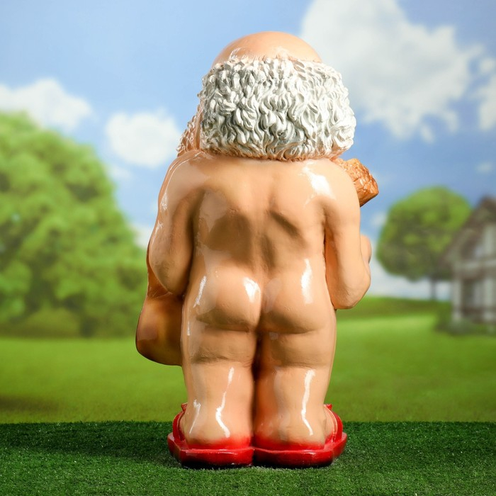 Садовая фигура  Садовая фигура "Банщик Иди в баню" 32х35х60см
