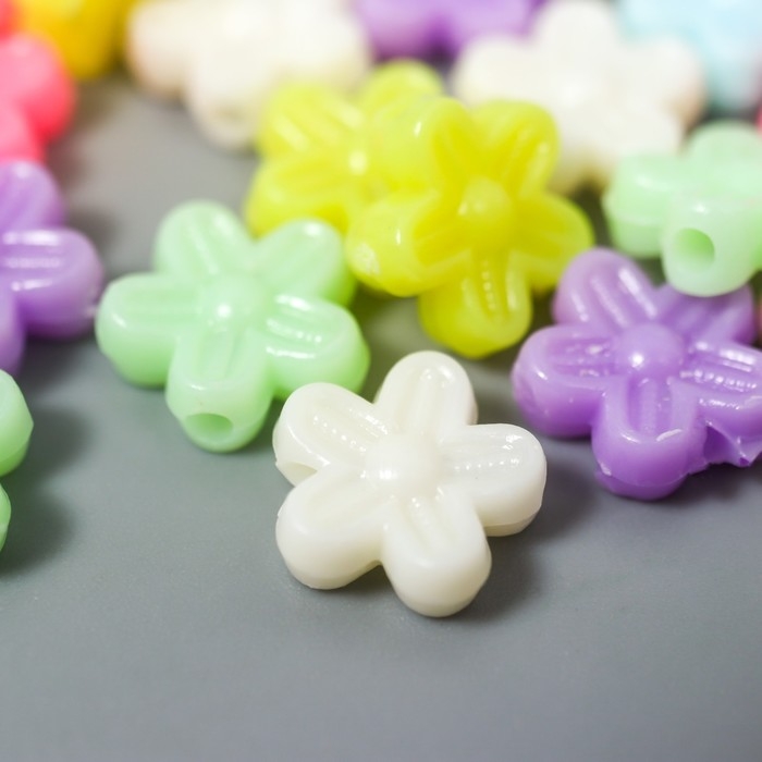 Бусины для творчества пластик Бусины для творчества пластик "Цветочек. Пастельные тона" набор 20 гр 0,8х0,8 см