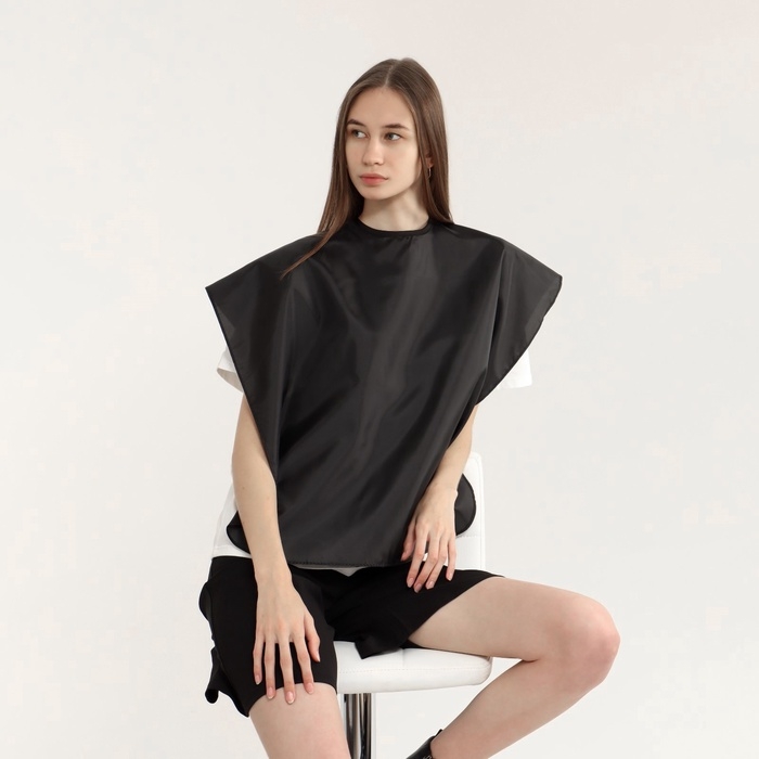 Пелерина парикмахерская, на липучке, цвет чёрный Пелерина парикмахерская, на липучке, цвет чёрный