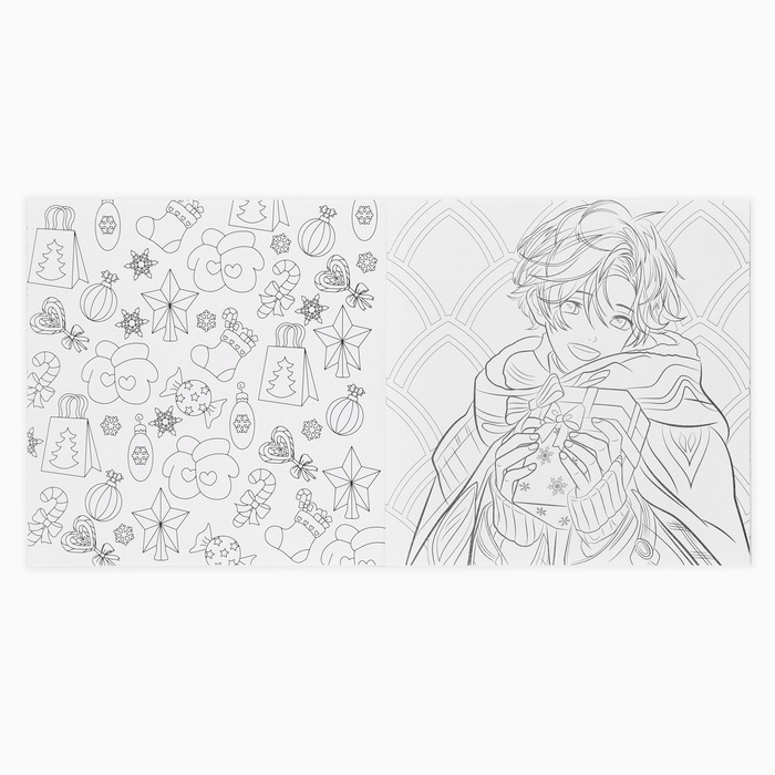 Раскраска антистресс на новый год. Альбом для вдохновения «Новый год! Аниме», 19 страниц Раскраска антистресс на новый год. Альбом для вдохновения «Новый год! Аниме», 19 страниц