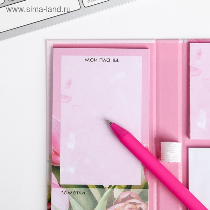 Блок бумаг для записей, стикеры, ручка «8 Марта» Блок бумаг для записей, стикеры, ручка «8 Марта»