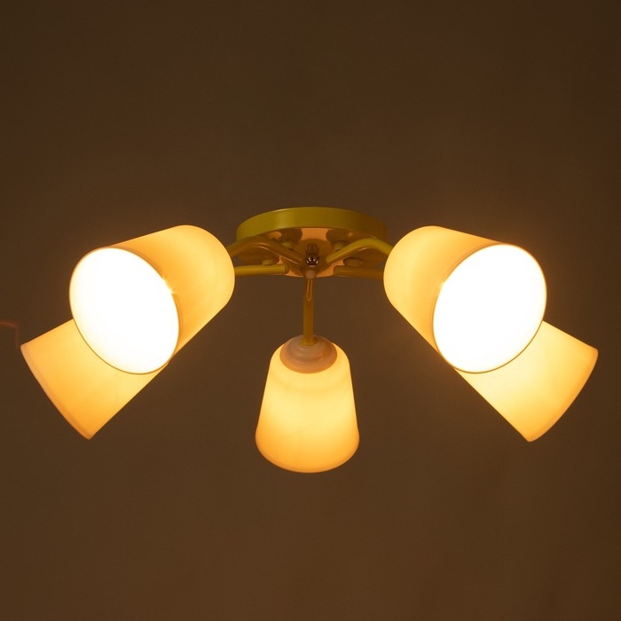 Люстра "Онлайн" (цил.) 5х15Вт Е27 МОДЕЛЬ:BR 00281 желтый 52х52х15см