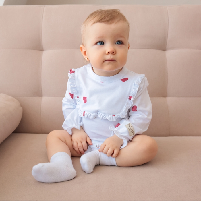 Боди детское с рюшами MINAKU, цвет молочный, рост 62-68 см Боди детское с рюшами MINAKU, цвет молочный, рост 62-68 см