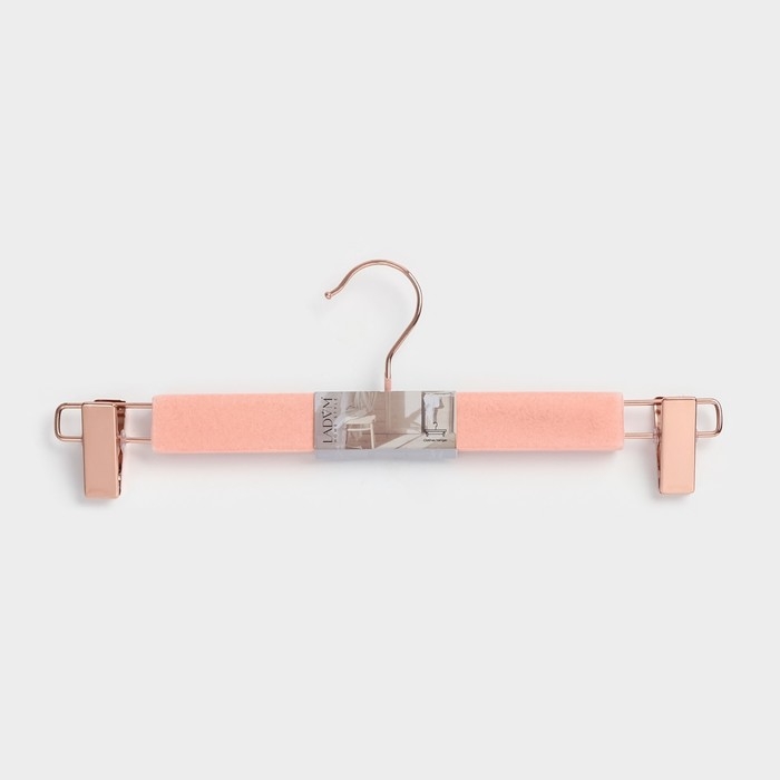 Вешалка для брюк и юбок LaDо́m Rose Gold, 33×3×12 см, покрытие вельвет, цвет розовый Вешалка для брюк и юбок LaDо́m Rose Gold, 33×3×12 см, покрытие вельвет, цвет розовый