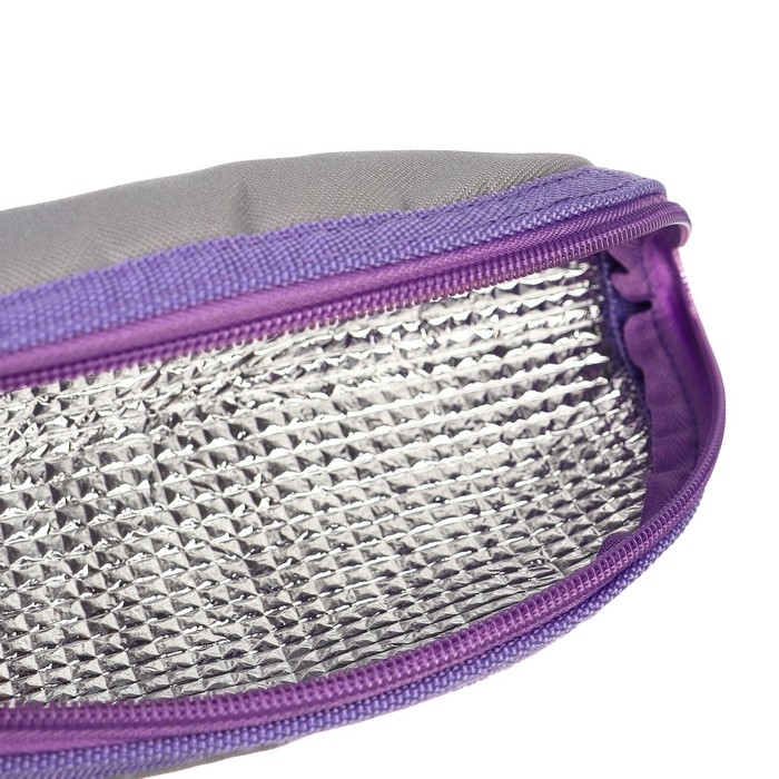 Термосумка для бутылочки M&B на молнии цвет серый/лаванда Термосумка для бутылочки M&B на молнии цвет серый/лаванда