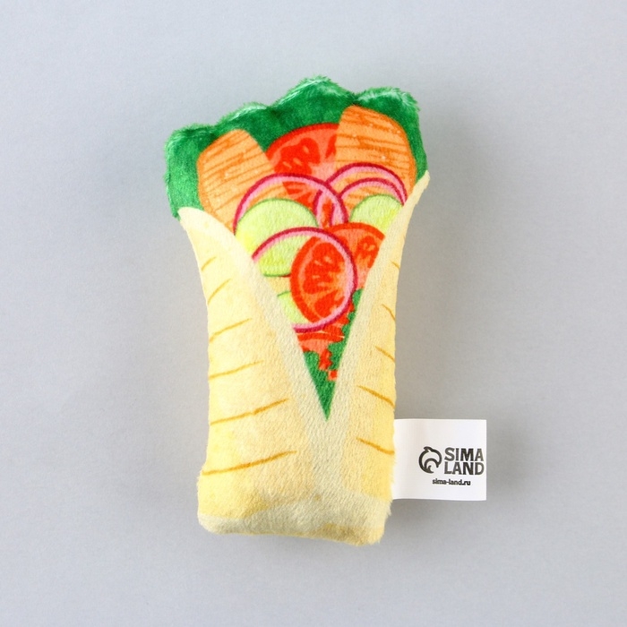 Игрушка для кошек с мятой «Шаурма» из текстиля, 9х5,2 см Игрушка для кошек с мятой «Шаурма» из текстиля, 9х5,2 см