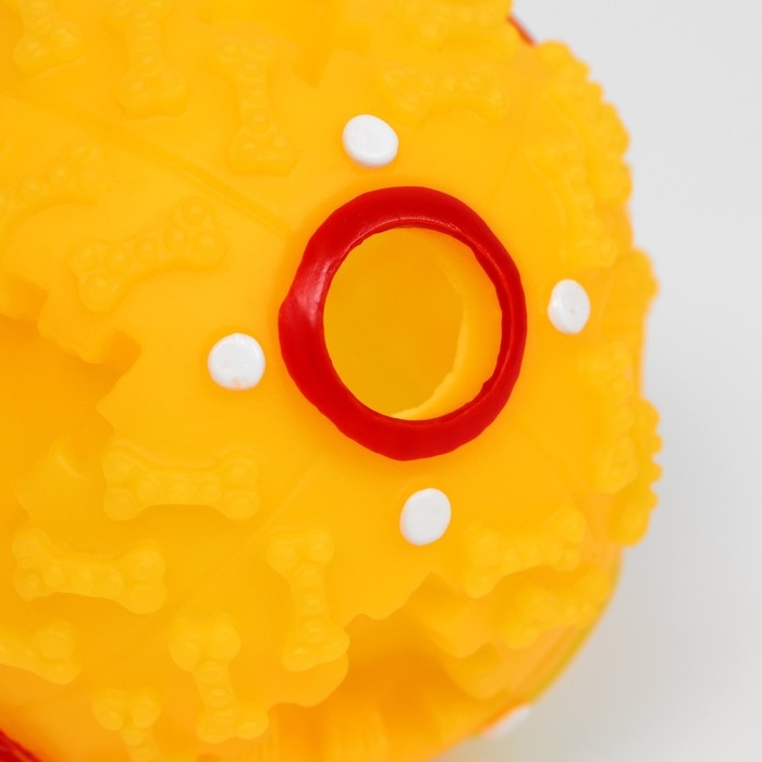 Квакающий мяч для собак большой, жёсткий, 9,5 см, жёлтый Квакающий мяч для собак большой, жёсткий, 9,5 см, жёлтый