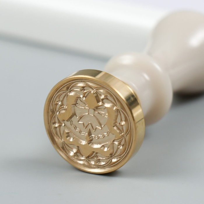 Печать для сургуча с пластиковой ручкой "Рождественские колокольчики" 2,5х2,5 см