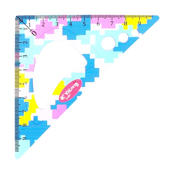 Набор геометрический пластик (линейка 20см+2 угольника+транспортир) Пиксели Набор геометрический пластик (линейка 20см+2 угольника+транспортир) Пиксели