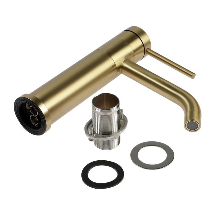 Смеситель для раковины ZEIN Z3803, однорычажный, высота излива 11 см, картридж 35 мм, gold Смеситель для раковины ZEIN Z3803, однорычажный, высота излива 11 см, картридж 35 мм, gold