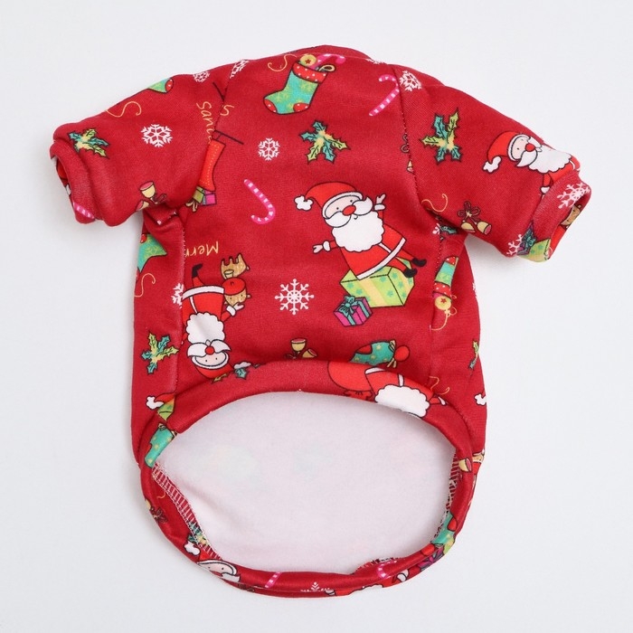 Новый год. Кофта новогодняя для животных  Новый год. Кофта новогодняя для животных "Подарки", размер M, красный (ДС 30, ОШ 26, ОГ 38 см)