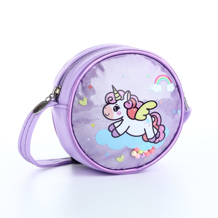 Сумка детская для девочки на молнии «Выбражулька», цвет сиреневый