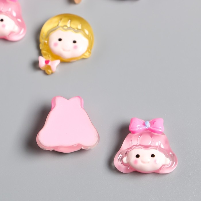 Декор для творчества пластик Декор для творчества пластик "Малышка с бантиком" набор 12 шт 1,8х2,2х0,7 см