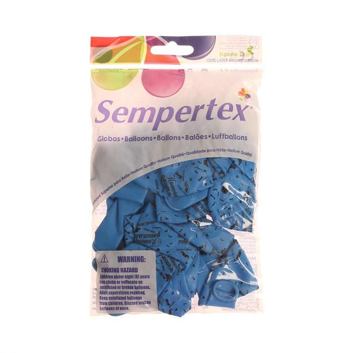 Воздушный шар латексный 12" &laquo;Настоящий джентльмен&raquo;, пастель, цвет синий, 15 шт.