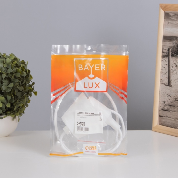 Светильник BayerLux Подвес E27 1х60Вт белый 3х3х100 см Светильник BayerLux Подвес E27 1х60Вт белый 3х3х100 см