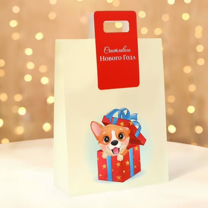 Пакет подарочный новогодний с вырубной ручкой Пакет подарочный новогодний с вырубной ручкой "Лучший подарок" 30 х 40 х 12 см.