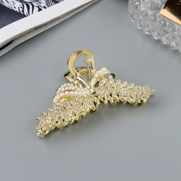 Краб для волос Краб для волос "Лесли" веточка, 8 см, золото