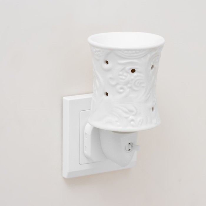 Ночник Ночник "Узор" белый 7,8х7,8х12 см