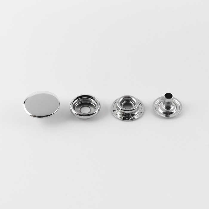 Кнопки установочные, Омега (О-образные), d = 15 мм, 6 шт, с установщиком, цвет серебряный Кнопки установочные, Омега (О-образные), d = 15 мм, 6 шт, с установщиком, цвет серебряный