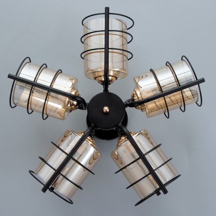 Люстра Люстра "Моана" 5хЕ27 40Вт черный 43х14х21см BayerLux