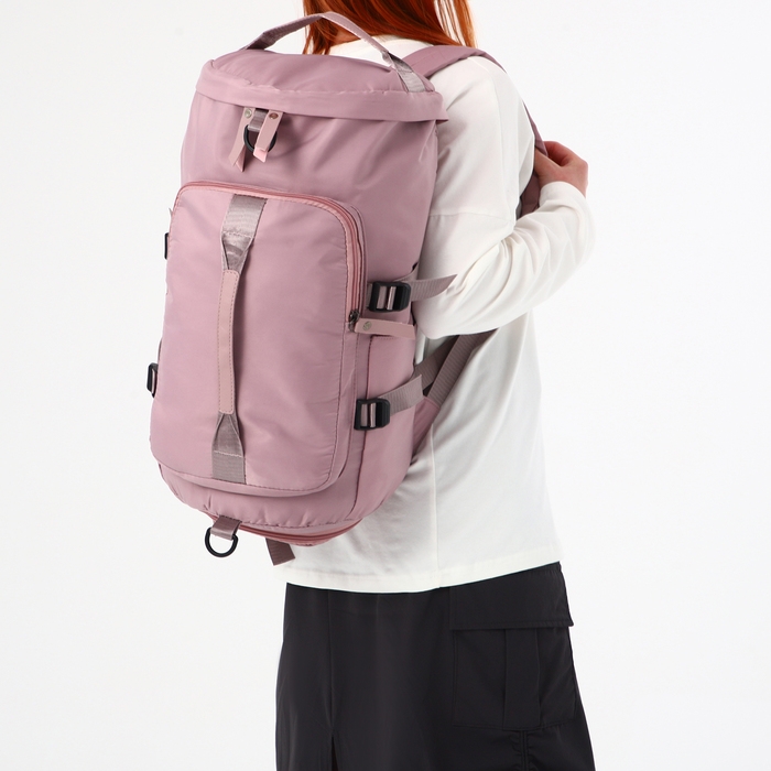Рюкзак-сумка на молнии, 4 наружных кармана, отделение для обуви, цвет розовый Рюкзак-сумка на молнии, 4 наружных кармана, отделение для обуви, цвет розовый