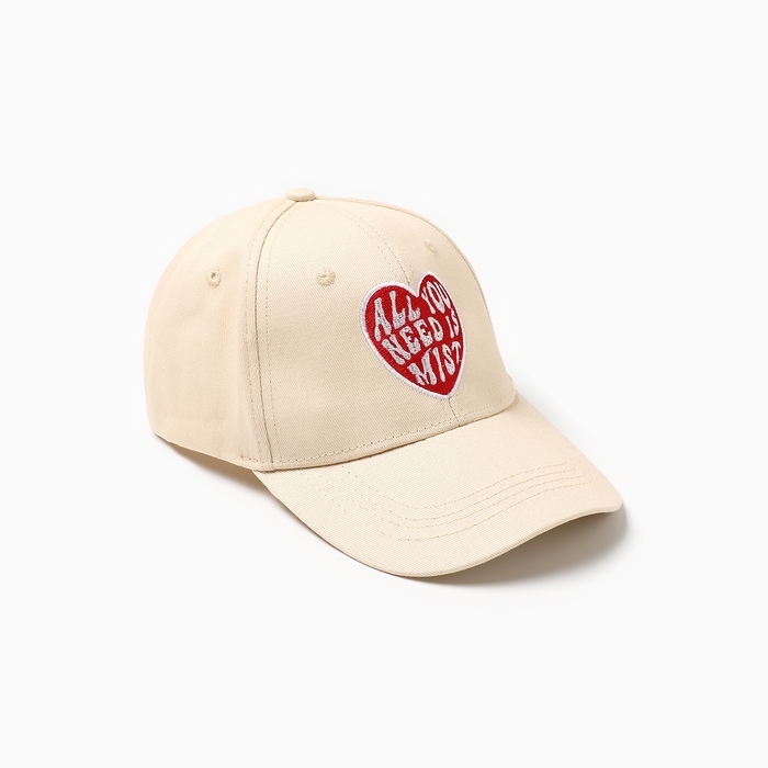 Кепка женская с вышивкой MIST All you need, молочный, р. 56-58 Кепка женская с вышивкой MIST All you need, молочный, р. 56-58