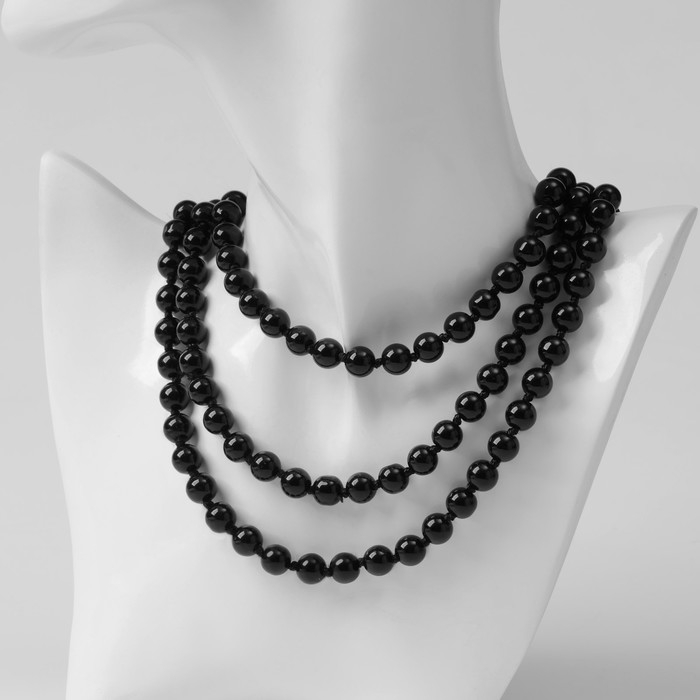 Бусы «Классика» шар №8, цвет чёрный, L=140 см