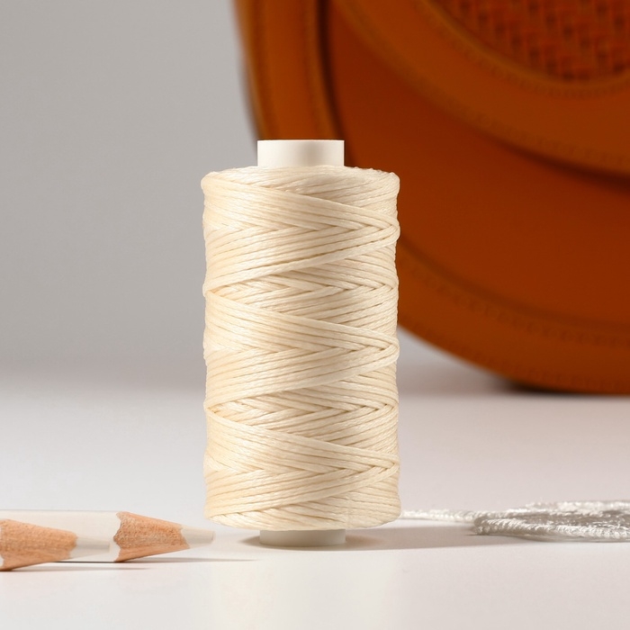 Нитки вощёные, плоские, 210D/16, 1 мм, 50 ± 2 м, цвет молочный Нитки вощёные, плоские, 210D/16, 1 мм, 50 ± 2 м, цвет молочный