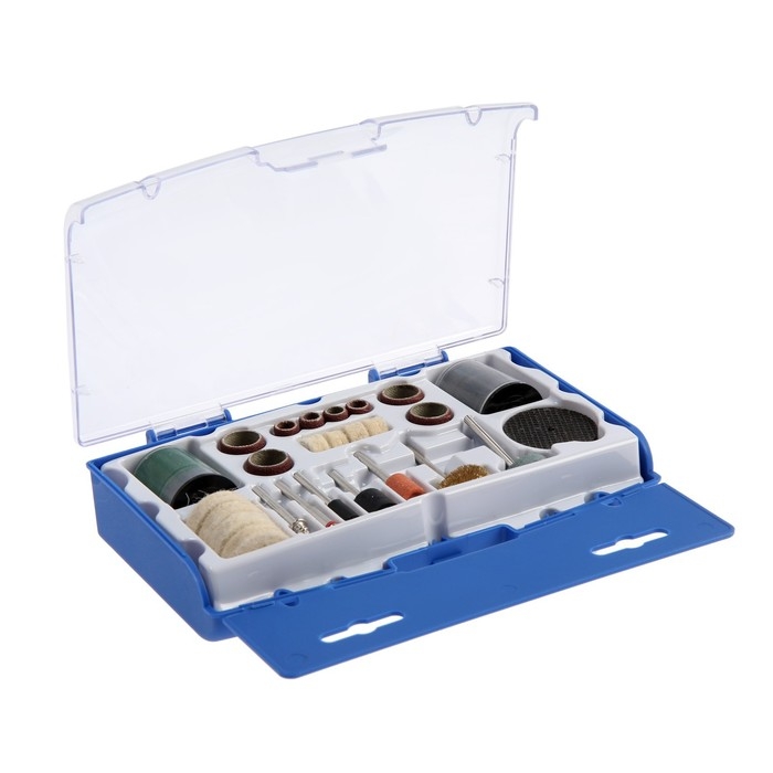 Набор мини-насадок для гравера ТУНДРА, круги, щетки, шарошки, диски, паста, 3.2 мм, 64 шт. Набор мини-насадок для гравера ТУНДРА, круги, щетки, шарошки, диски, паста, 3.2 мм, 64 шт.