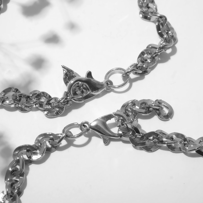 Браслеты «Неразлучники» половинки сердца с ключами, цвет красный в серебре, 17 размер