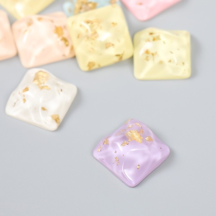 Декор для творчества пластик Декор для творчества пластик "Квадратики" фольга набор 10 шт 1,6х1,6х0,7 см