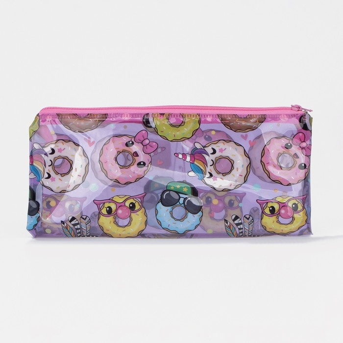 Косметичка на молнии, цвет сиреневый