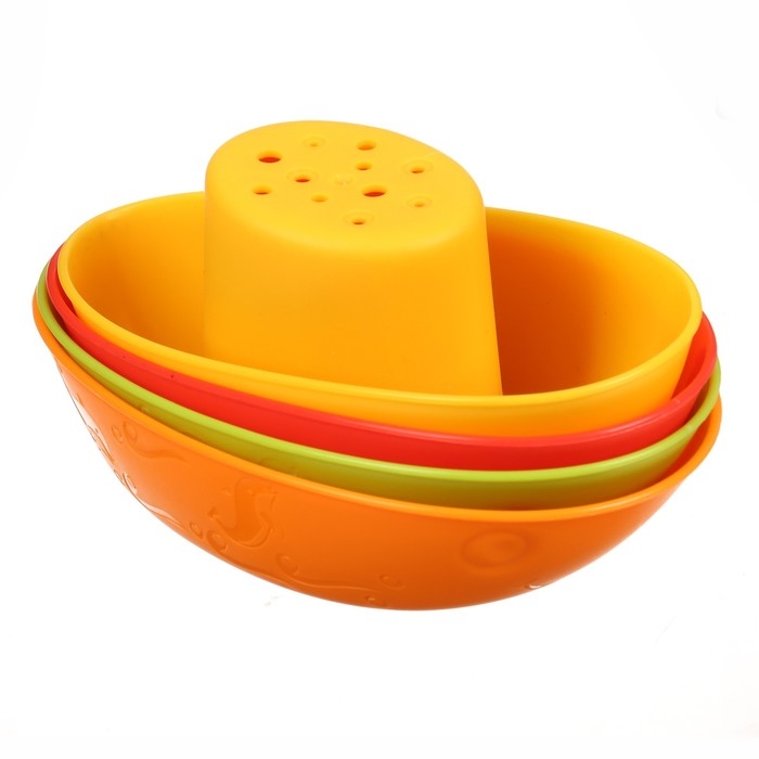 Набор игрушек для ванны «Лодочки яркие», стаканчики, 4 шт, Крошка Я Набор игрушек для ванны «Лодочки яркие», стаканчики, 4 шт, Крошка Я