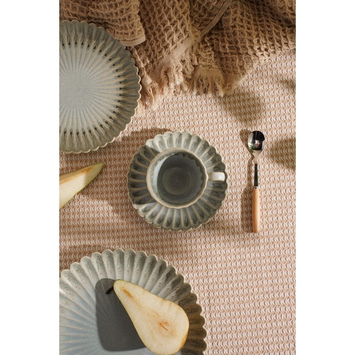 Кофейная пара фарфоровая SL Home «Эхо Крита», 2 предмета: чашка 180 мл, блюдце d=15,5 см, цвет голубой