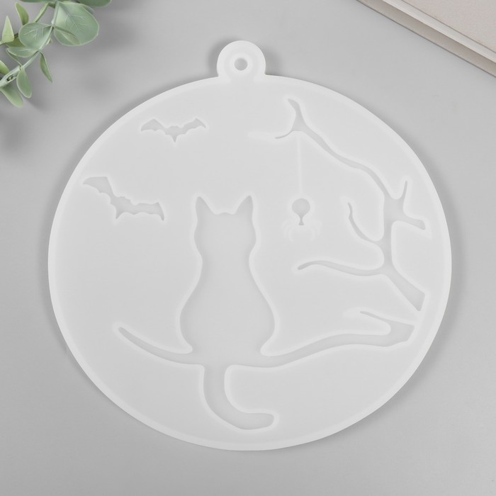 Молд силикон Молд силикон "Кошка на ветке с паучком" 18,2х17,8х0,8 см