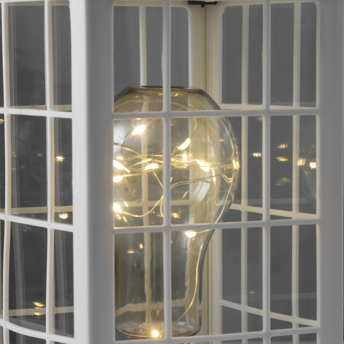 Ночник Ночник "Фонарь и светлячки" белая от батареек 3ААА 35х13,5х13,5см RISALUX