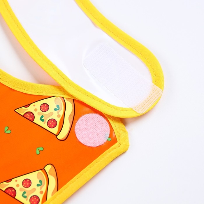 Нагрудник для кормления «Pizza» непромокаемый на липучке, с карманом Нагрудник для кормления «Pizza» непромокаемый на липучке, с карманом