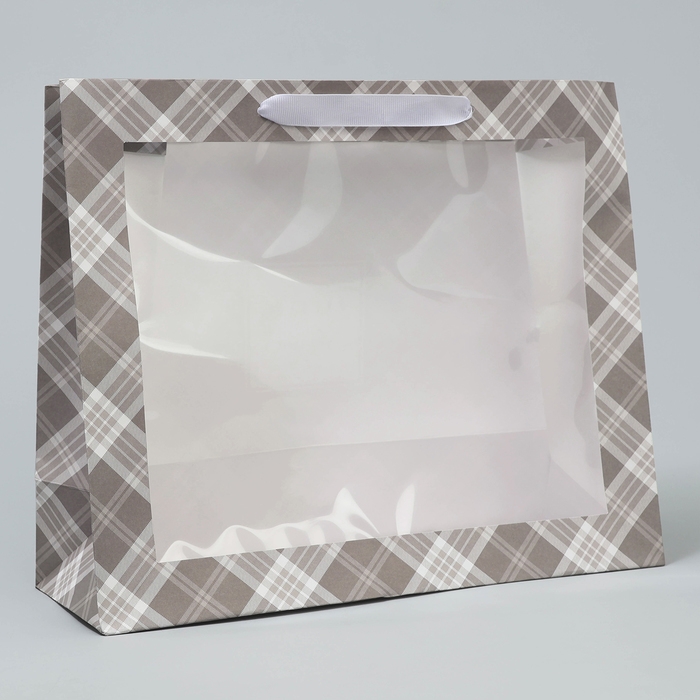 Пакет подарочный крафтовый с пластиковым окном, упаковка, «Мужской», 31 х 26 х 10 см Пакет подарочный крафтовый с пластиковым окном, упаковка, «Мужской», 31 х 26 х 10 см